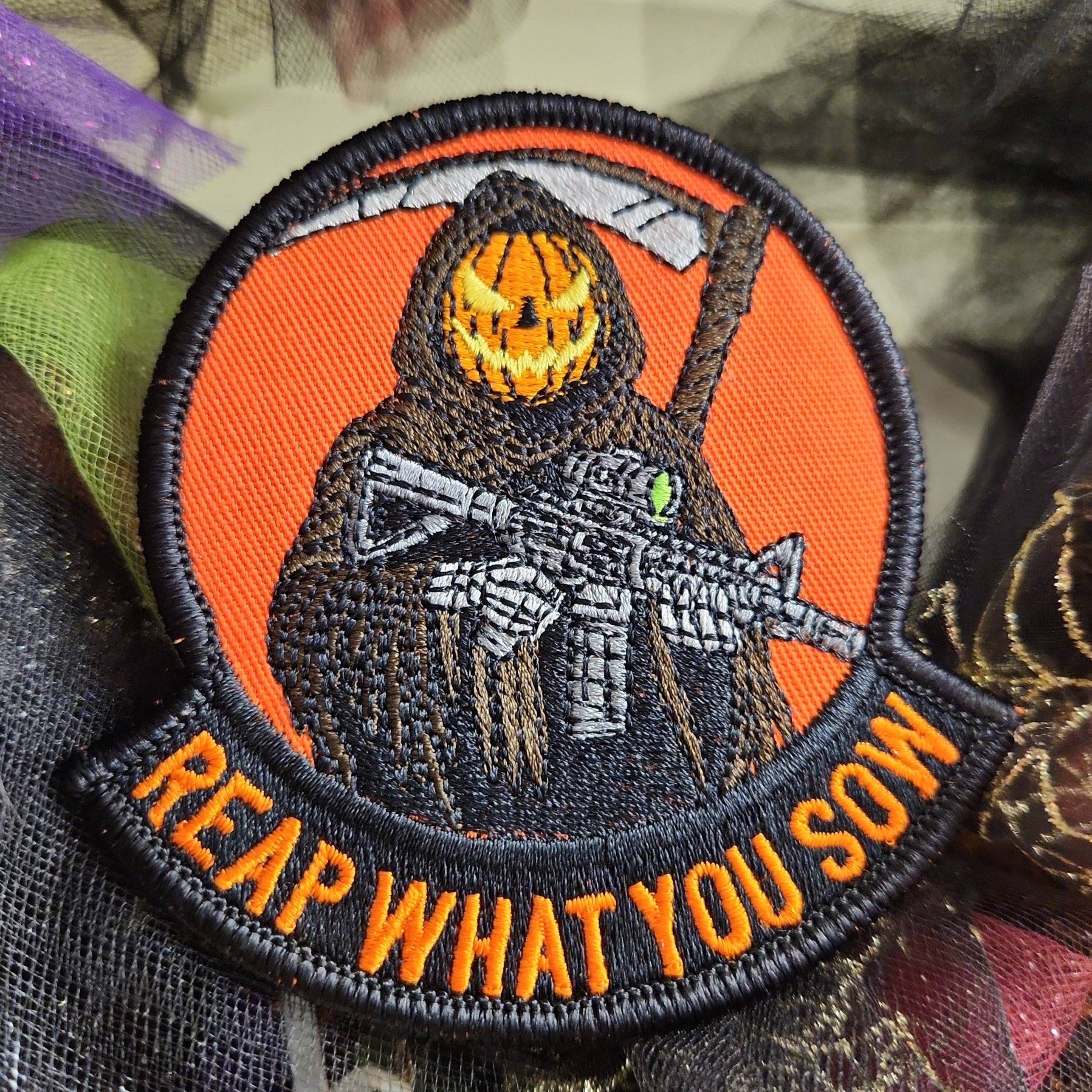 October 2025 POTM - Reap What You Sow - 3.5" Embroidered Patch