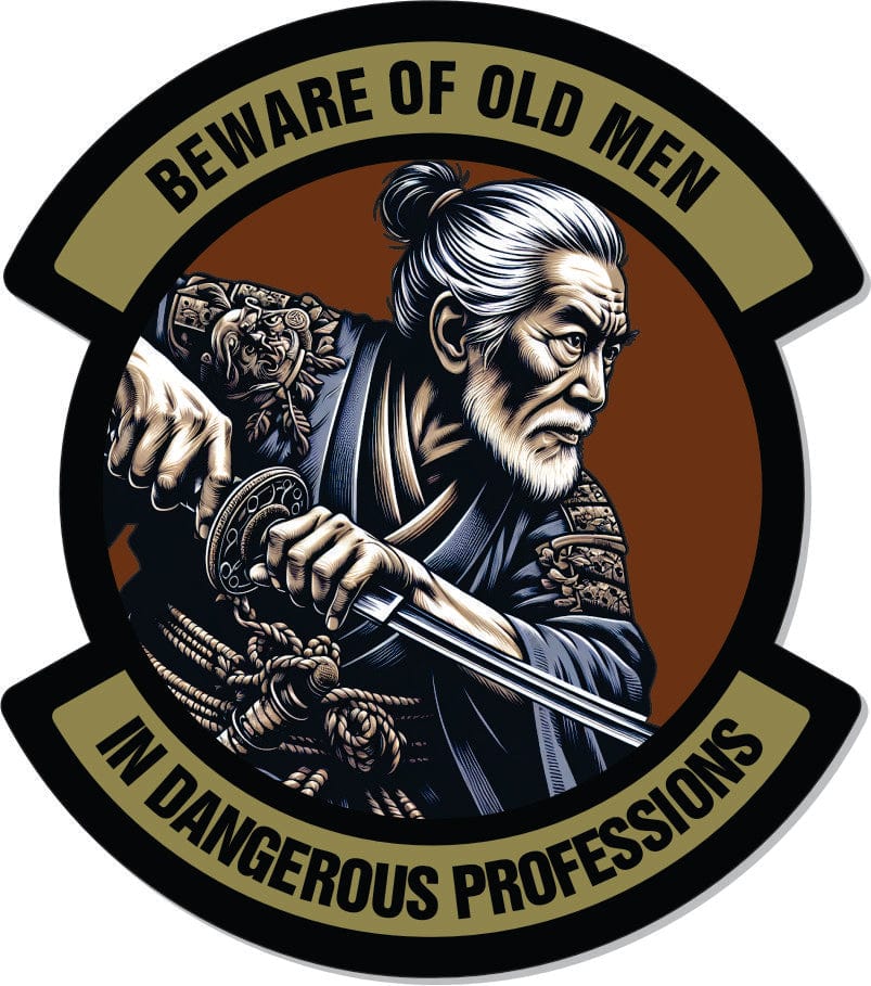 STICKER - Asian version of Beware of Old Men - In Dangerous Profession - 4" Sticker