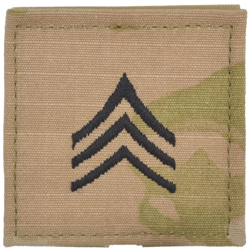 Army Rank w/ Hook Fastener Backing - 3-Color OCP