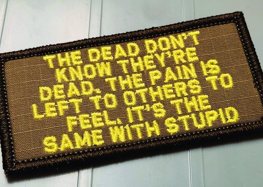 As Seen on Socials - Dead Don't Know They're Dead - 2x4 Patch - Coyote w/Yellow