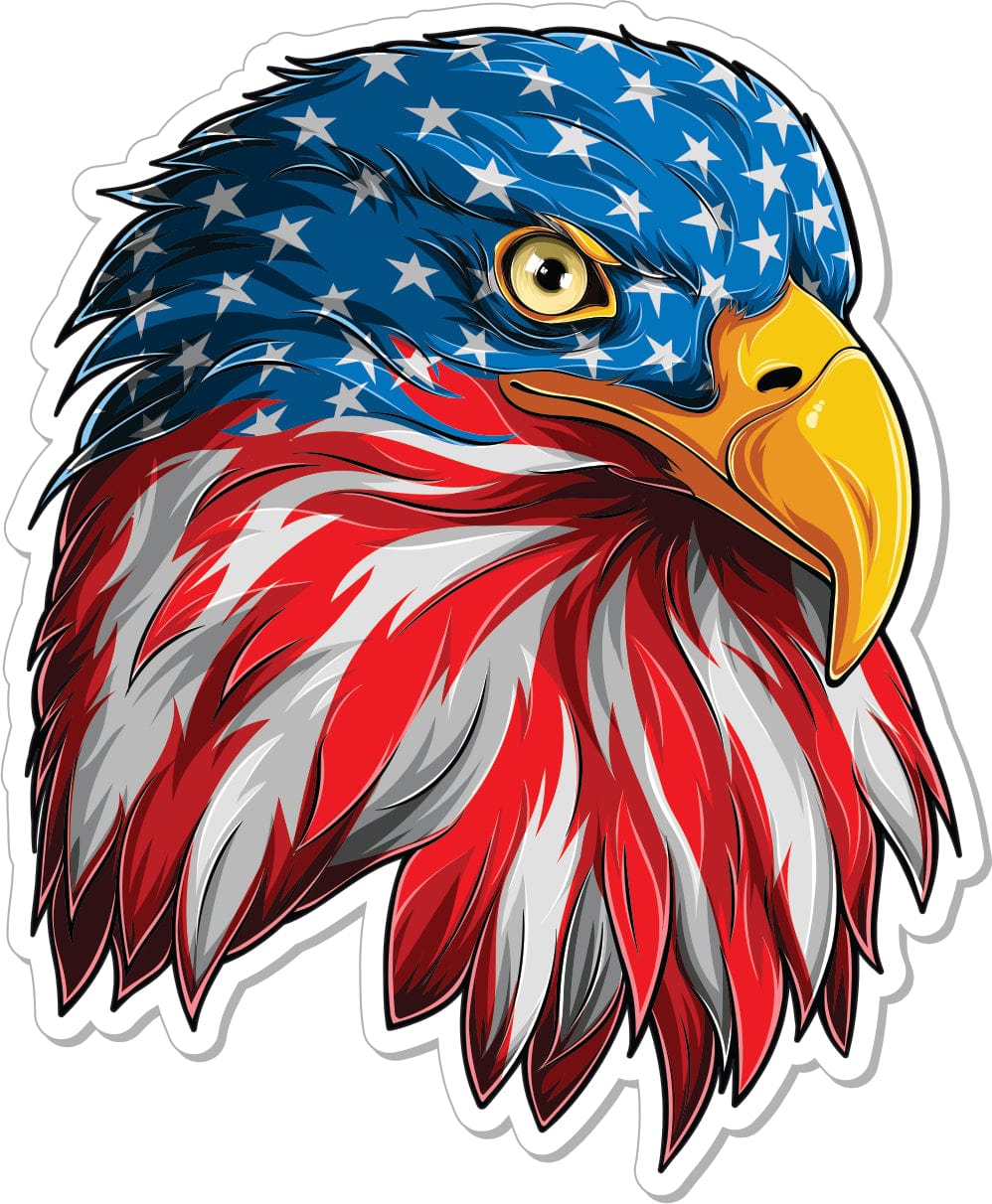 American Flag Eagle - 4" Sticker