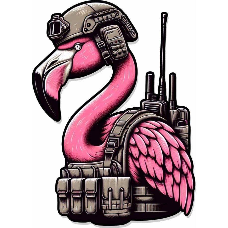 STICKER - Tactical Flamingo  3.5"