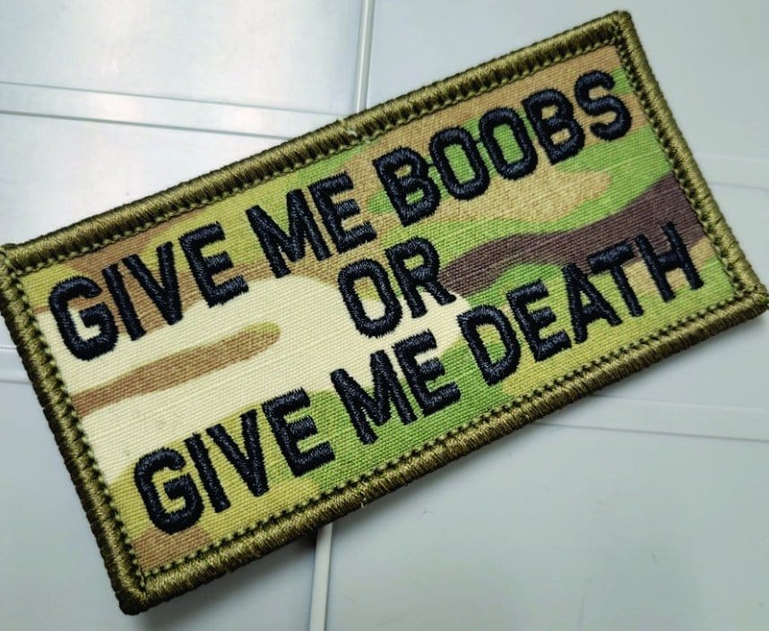 As Seen on Socials - Give Me Boobs or Give Me Death - 2x4 Patch - Multicam w/Blk