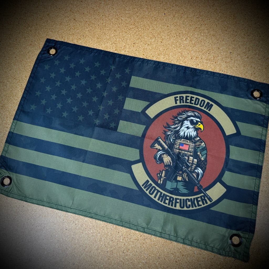 Freedom Mother Fucker / US Flag - 12"x17.5" - Mini Wall Banner