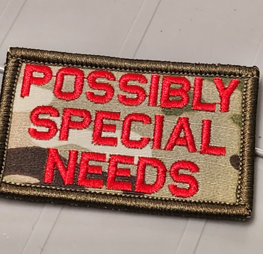 Tactical Gear Junkie Patches ASOS - Possibly Special Needs - 2x3 Patch - Multicam w/Red