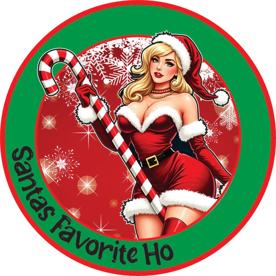 STICKER - Santa's Favorite Ho - Mrs. Claus -  3"