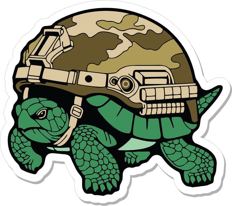 STICKER - Tommy the Tactical Tortoise - 'Slow and Steady' - 3"