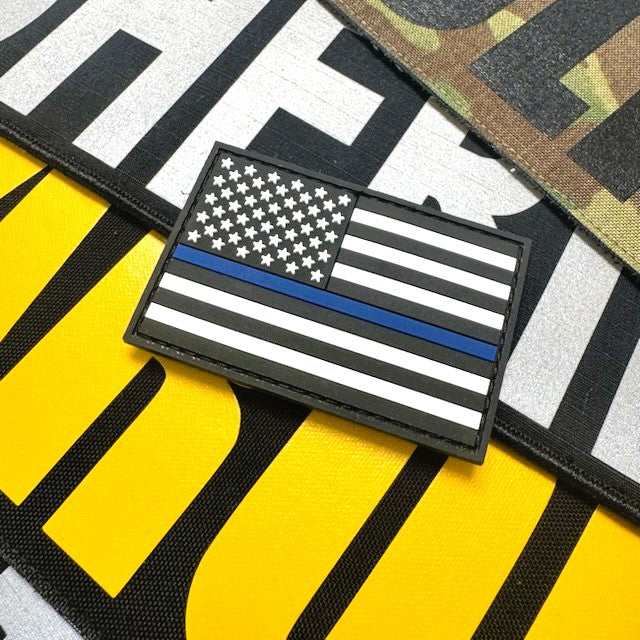 Thin Blue Line US Flag - 2x3 PVC Patch