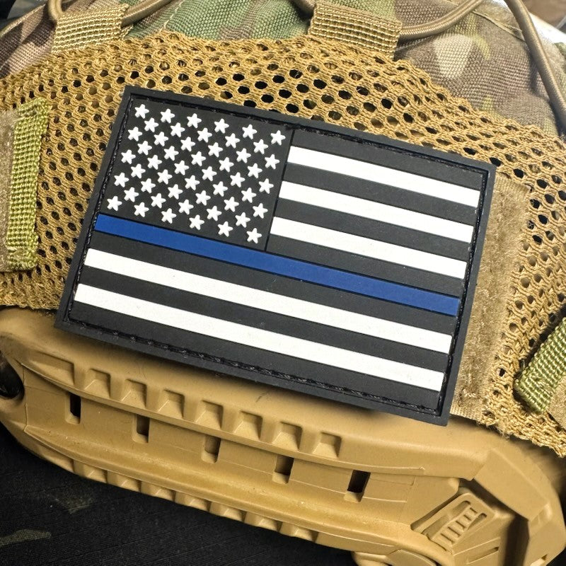Thin Blue Line US Flag - 2x3 PVC Patch