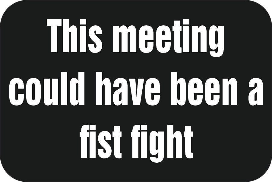 STICKER - This Meeting Should Have Been a Fist Fight - 2 x 3 Inches