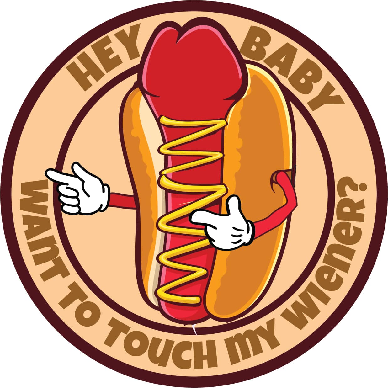 Hey Baby - Hot Dog - 4" Sticker