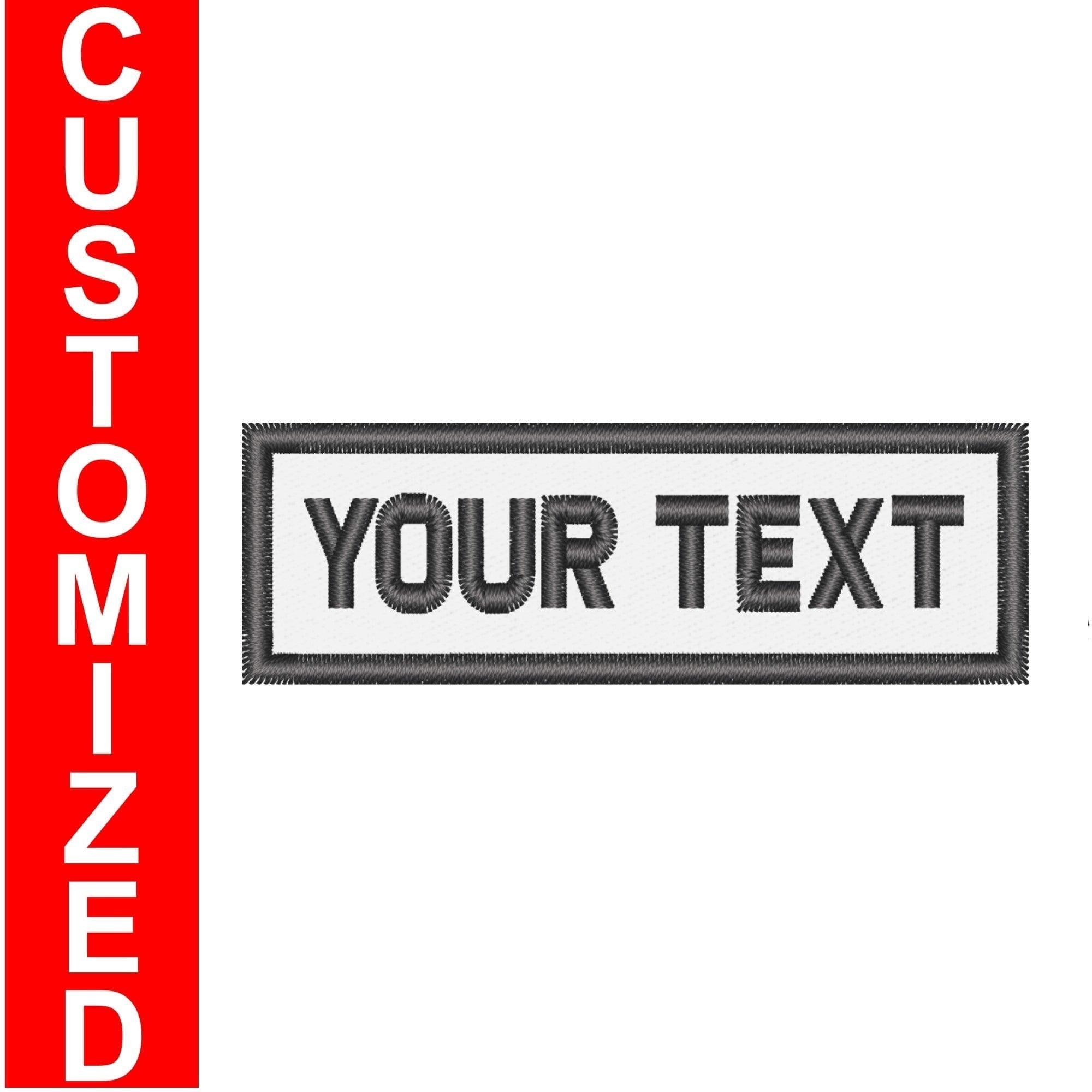 Custom Text Patch - 1x3 - Black Text (WS)