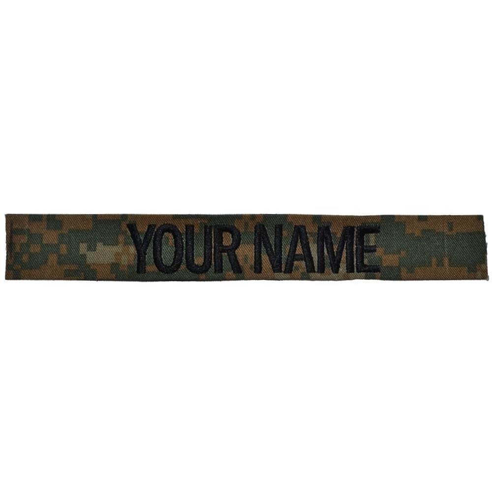 Single Name Tape w/o Hook Fastener Backing (sew-on) - Woodland Marpat