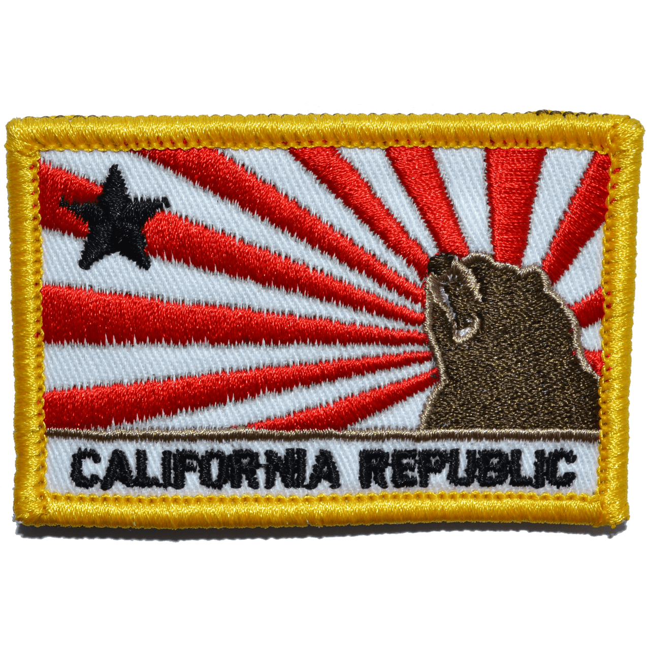 Tactical Gear Junkie Patches Full Color California Republic Sun Rays Flag - 2x3 Patch