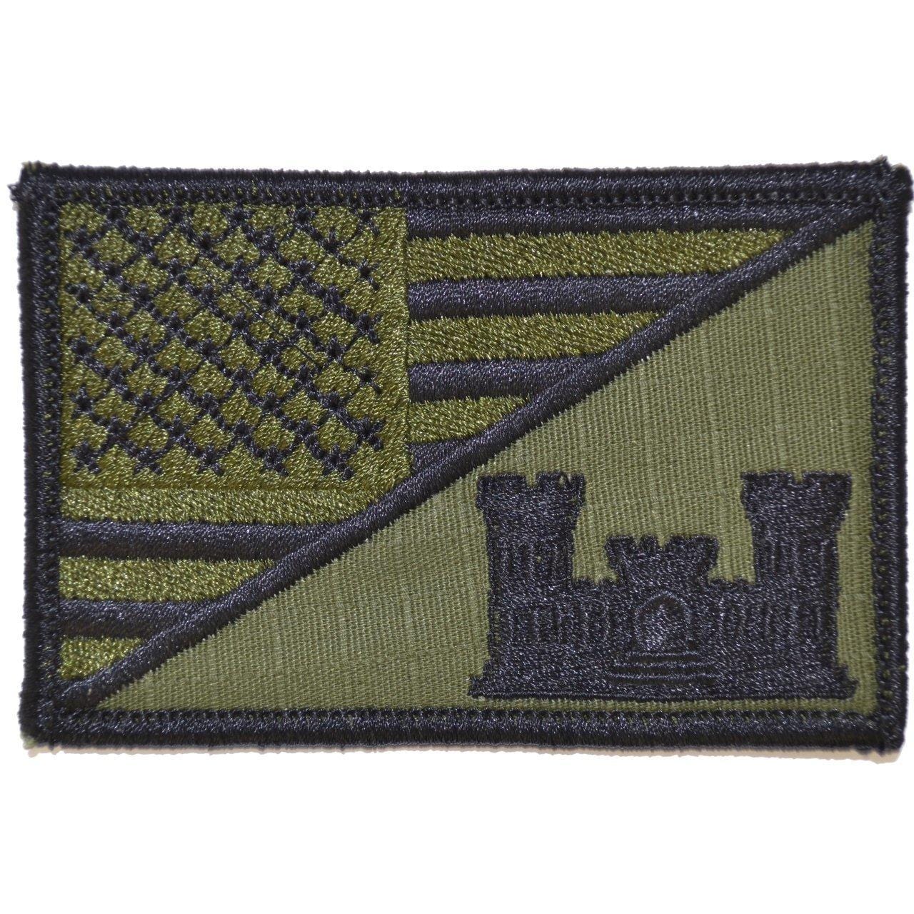 Army Engineer Castle USA Flag - 2.25x3.5 Patch