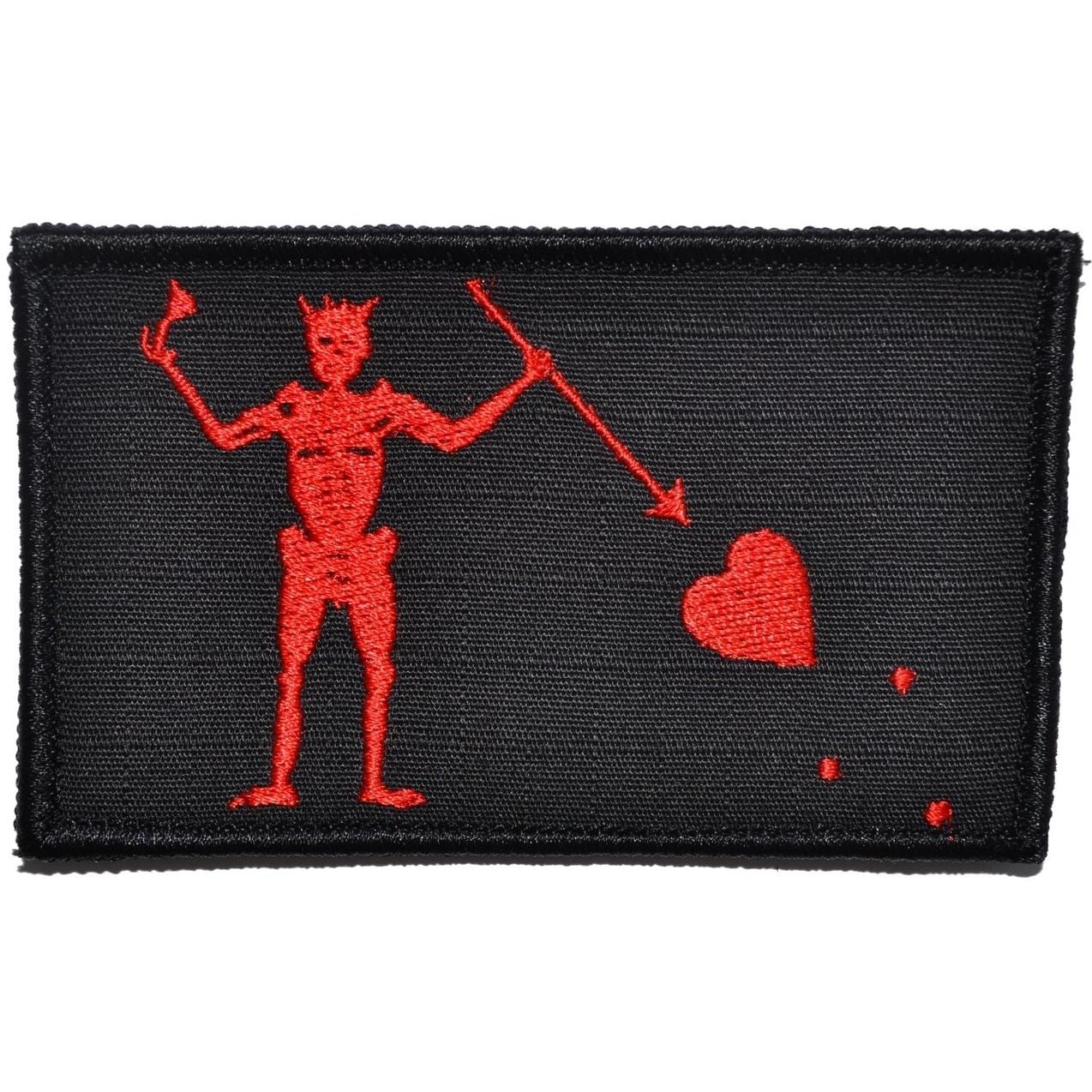 Edward Teach Blackbeard Pirate Flag  -  3.75x2.25 Patch