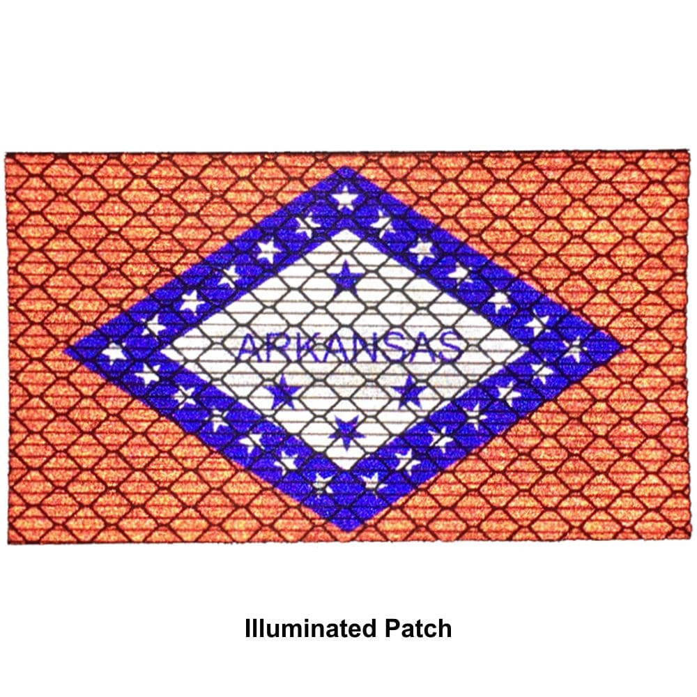 Reflective Arkansas State Flag - 2x3.5 Patch