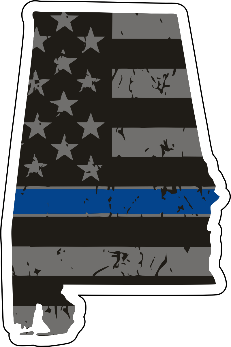 Distressed Thin Blue Line State Sticker - Choose Your State