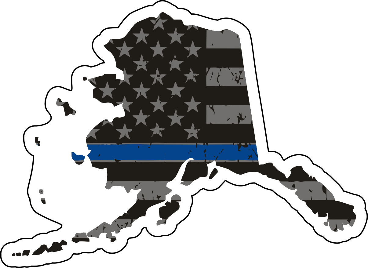 Distressed Thin Blue Line State Sticker - Choose Your State