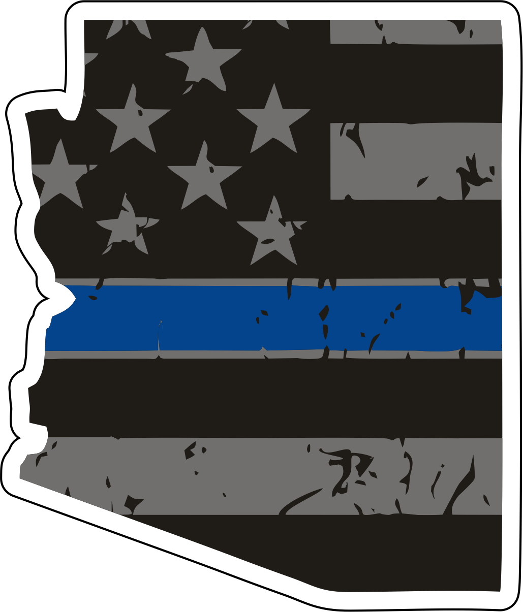 Distressed Thin Blue Line State Sticker - Choose Your State