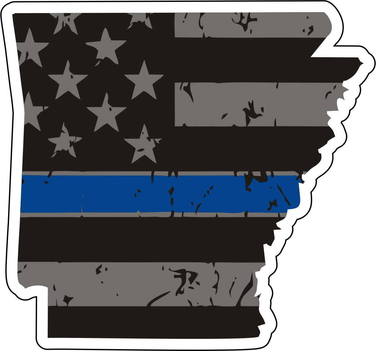 Distressed Thin Blue Line State Sticker - Choose Your State