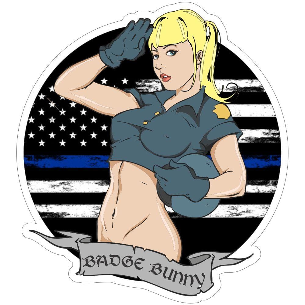 Badge Bunny - Thin Blue Line - 3 Inch Sticker