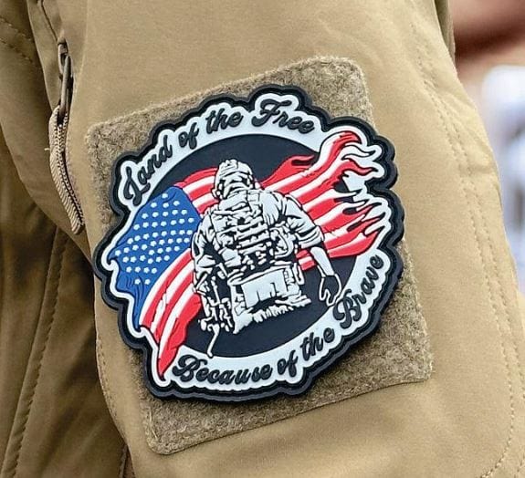 Land of the Free Because of the Brave - 3.75 inch PVC Patch