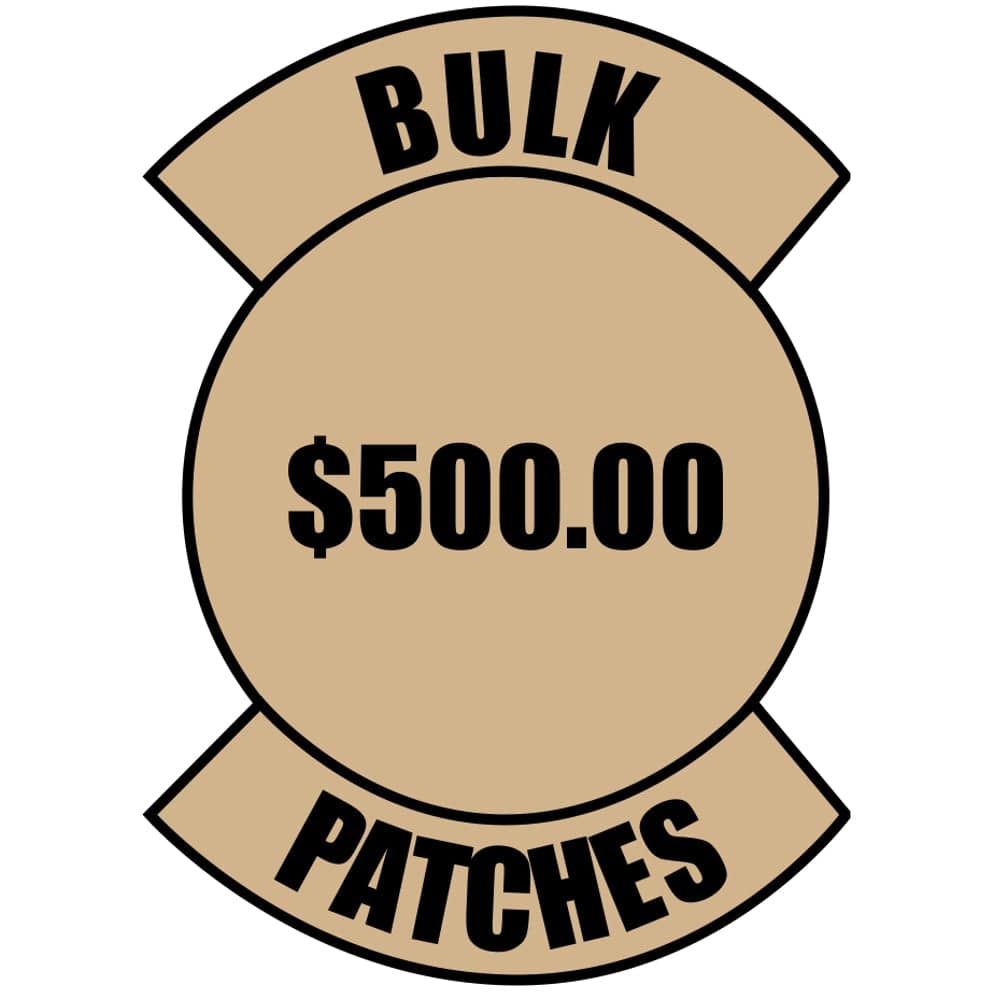 $500 Order of Bulk Patches - Variety of Sizes and Colors