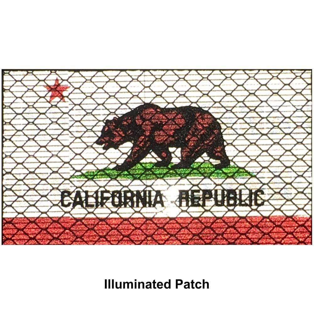 Reflective California Republic State Flag - 2x3.5 Patch