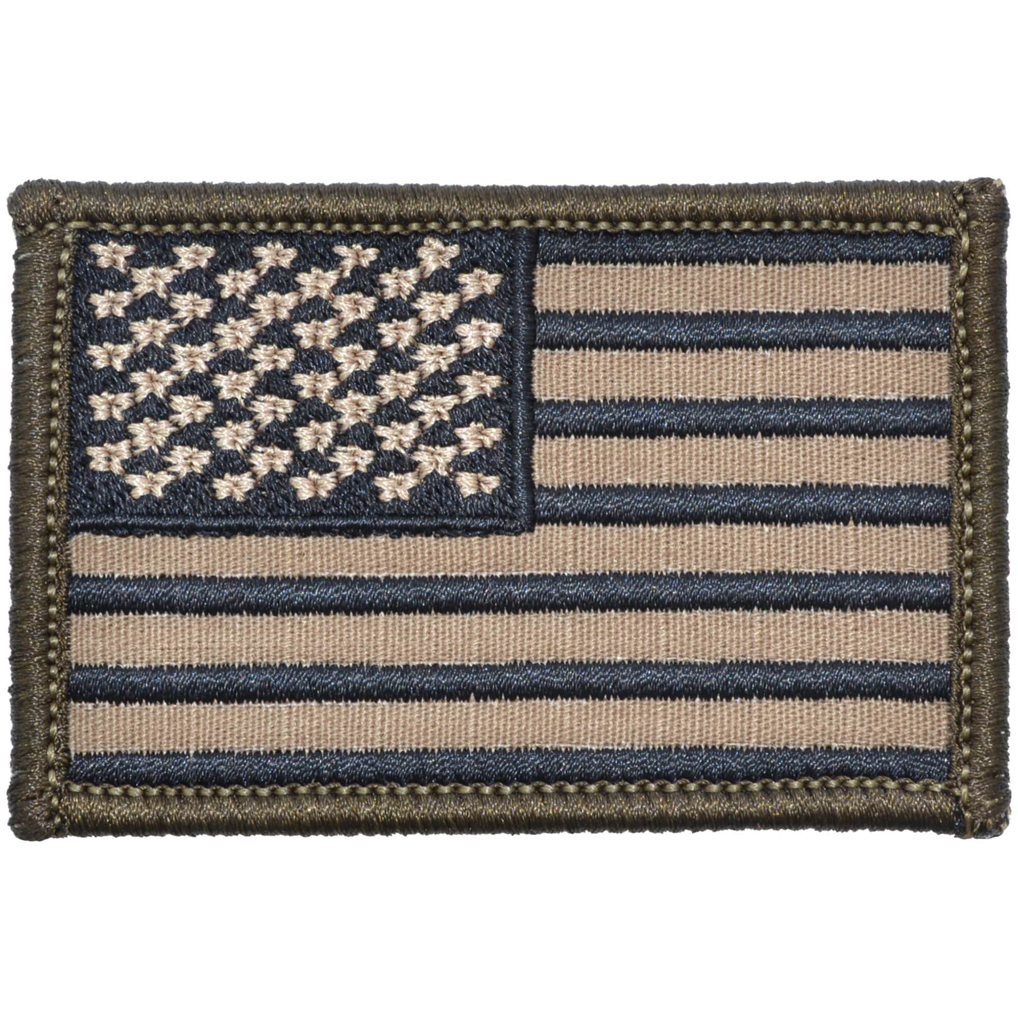 Coyote Brown USA Flag with Black Stitching - 2x3 Patch