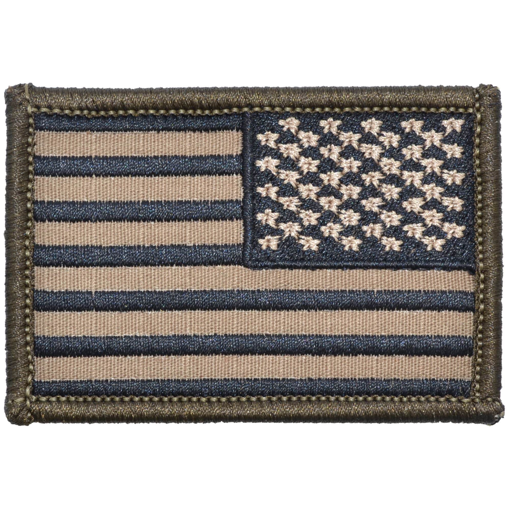 Coyote Brown USA Flag with Black Stitching - 2x3 Patch