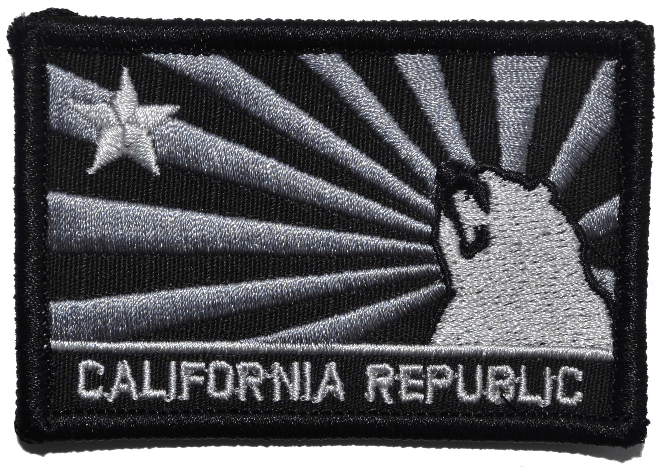 Tactical Gear Junkie Patches Black California Republic Sun Rays Flag - 2x3 Patch