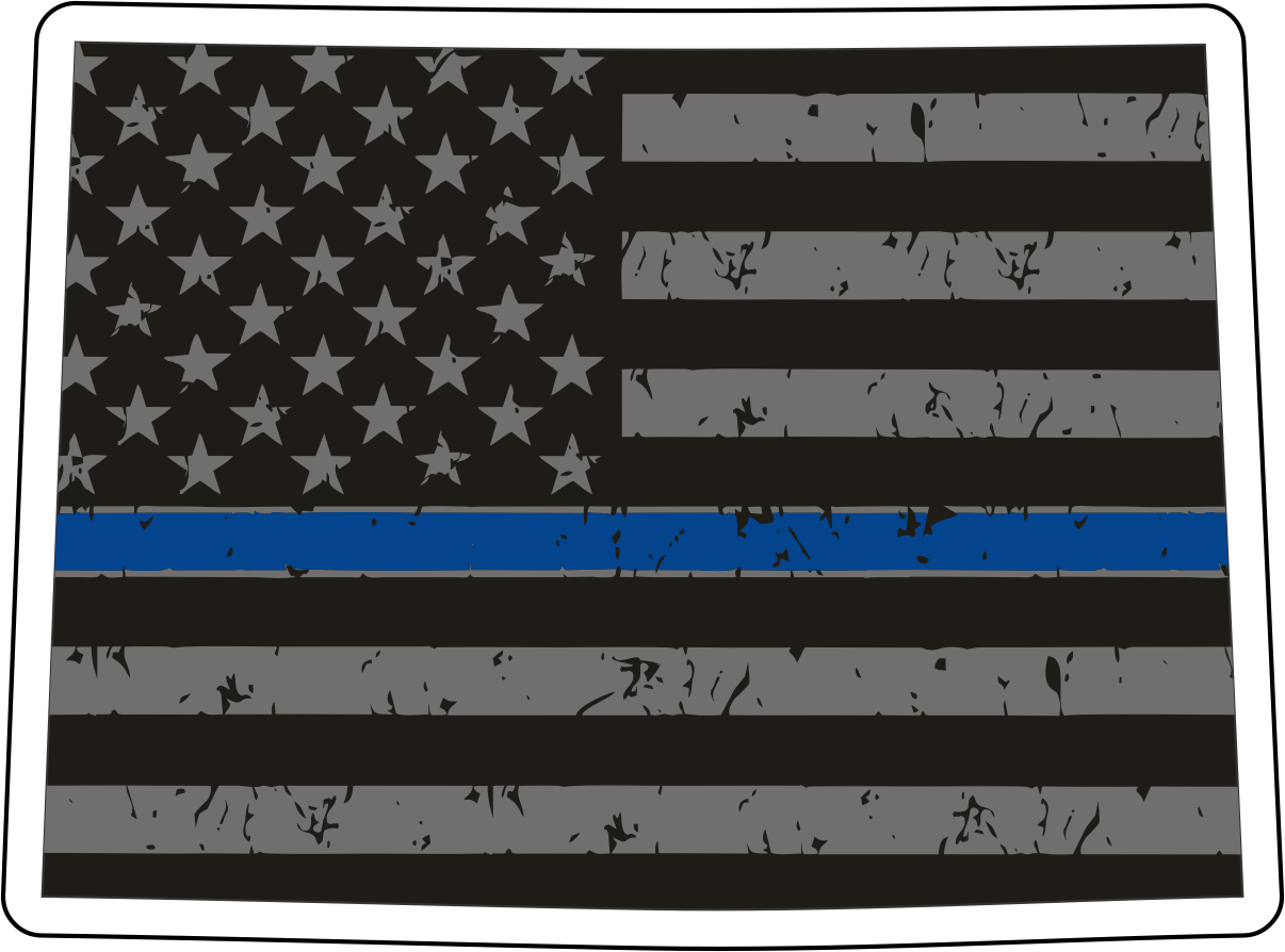 Distressed Thin Blue Line State Sticker - Choose Your State