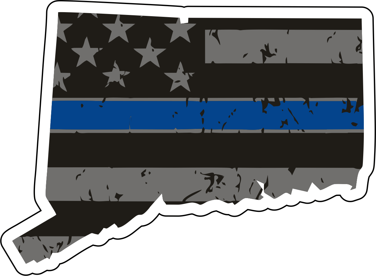 Distressed Thin Blue Line State Sticker - Choose Your State