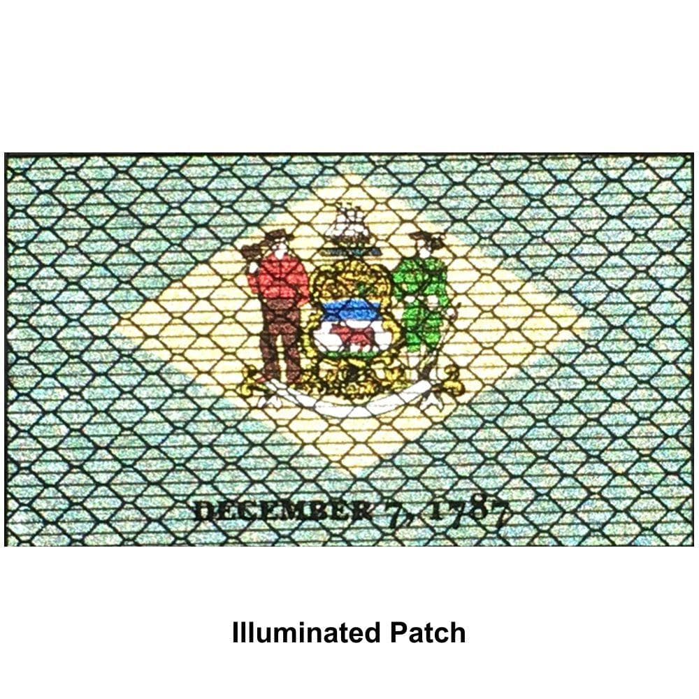 Reflective Delaware State Flag - 2x3.5 Patch