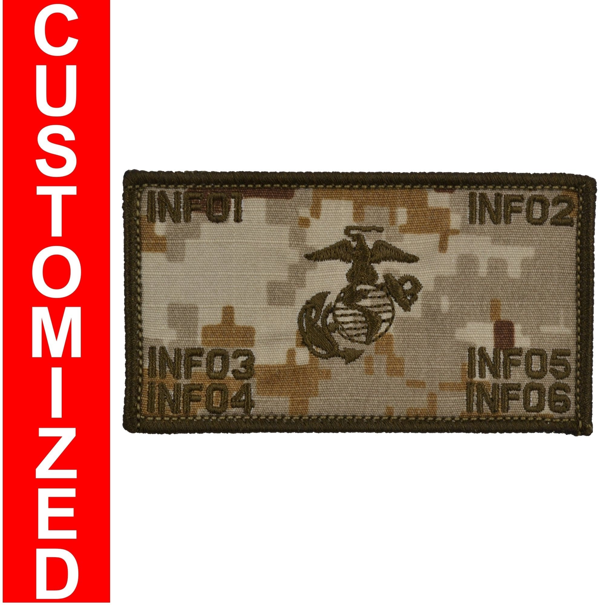 USMC Plate Carrier Flak Patch - Eagle Globe and Anchor Graphic (Open Globe)