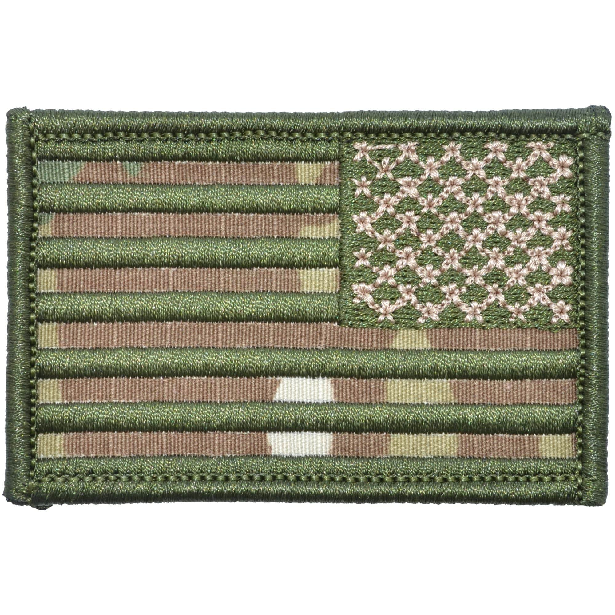 MultiCam USA Camo Flag with Green Stitching - 2x3 Patch