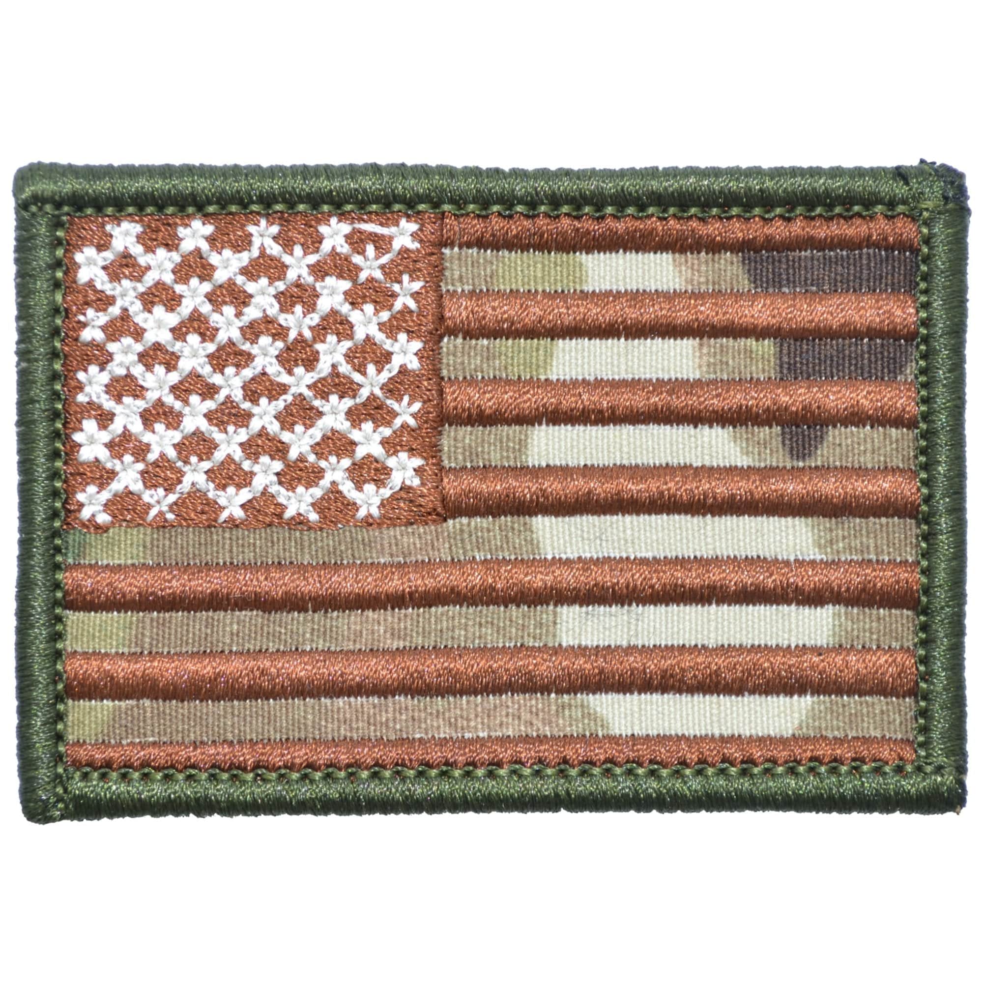 MultiCam USA Camo Flag with Spice Stitching - 2x3 Patch