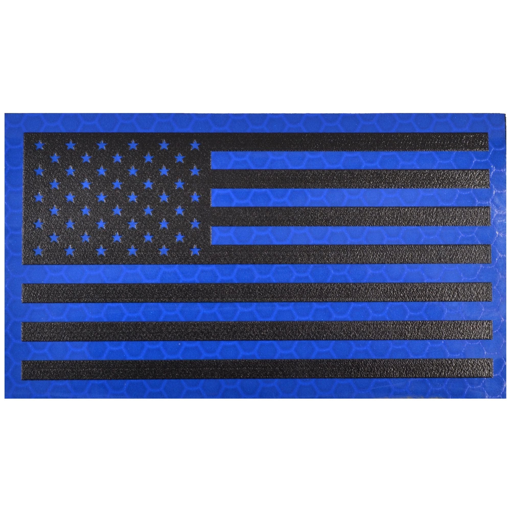 Reflective Printed Blue/Black USA Flag - 2x3.5 Patch