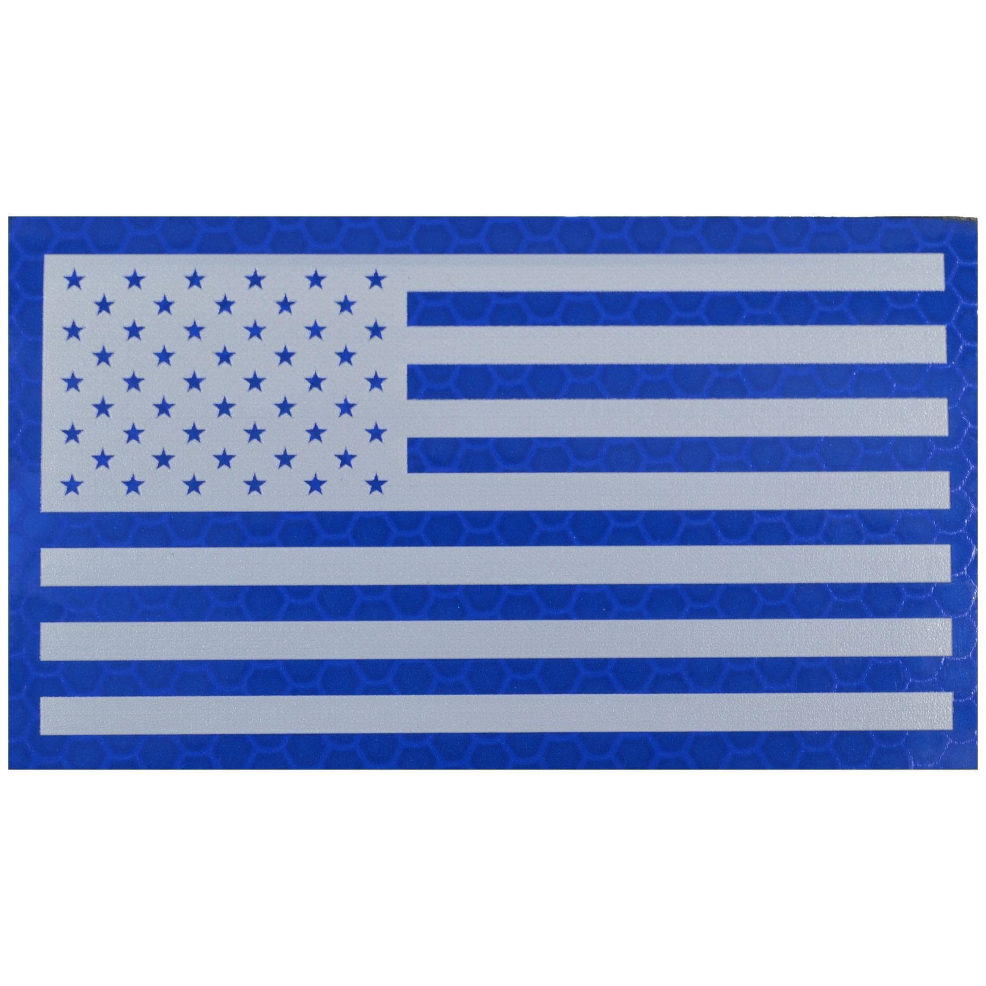 Reflective Printed Blue/White USA Flag - 2x3.5 Patch