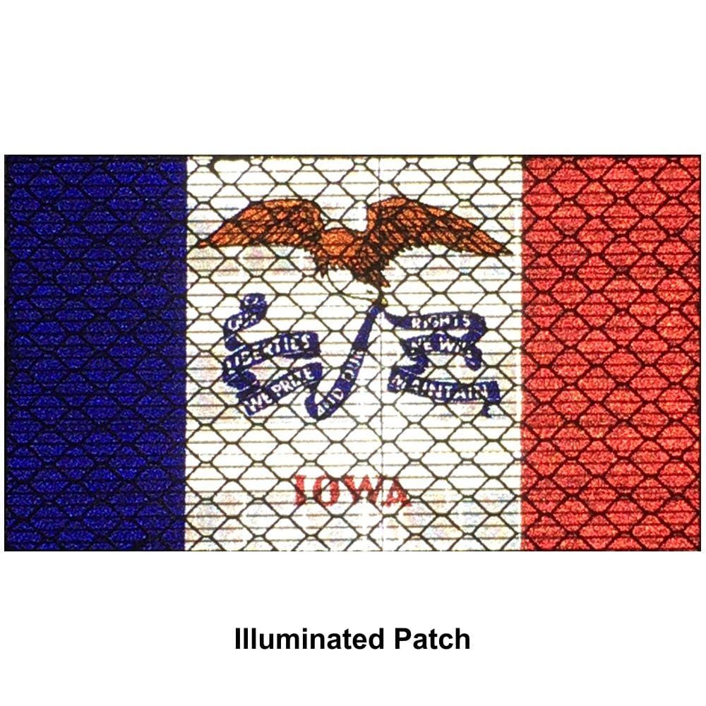 Reflective Iowa State Flag - 2x3.5 Patch