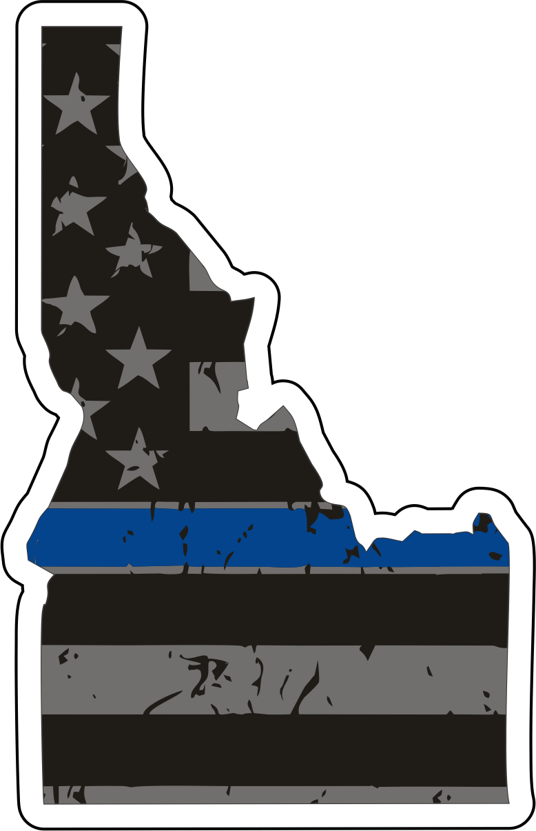 Distressed Thin Blue Line State Sticker - Choose Your State