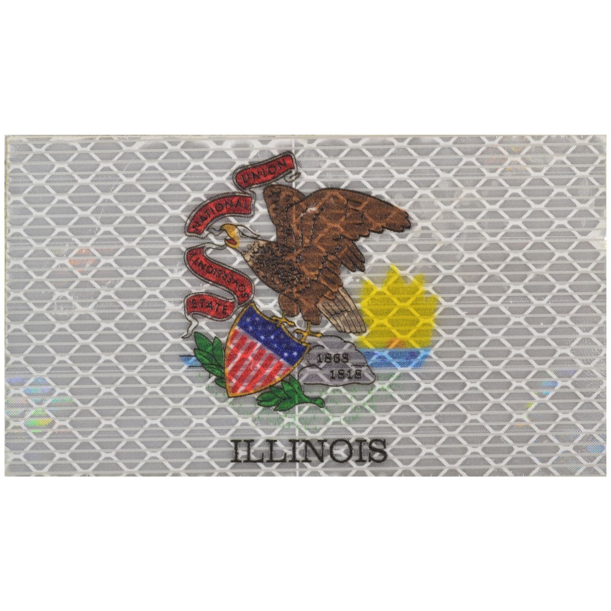 Reflective Illinois State Flag - 2x3.5 Patch