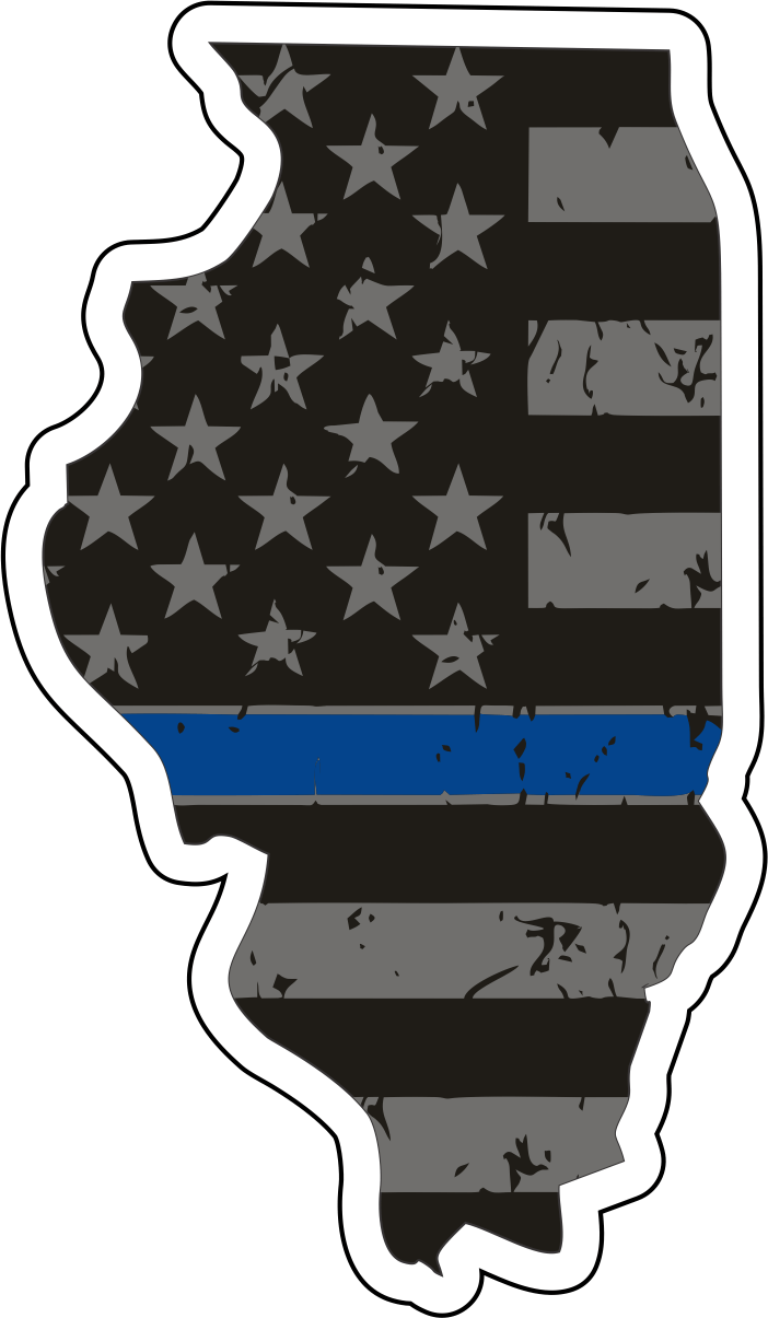 Distressed Thin Blue Line State Sticker - Choose Your State