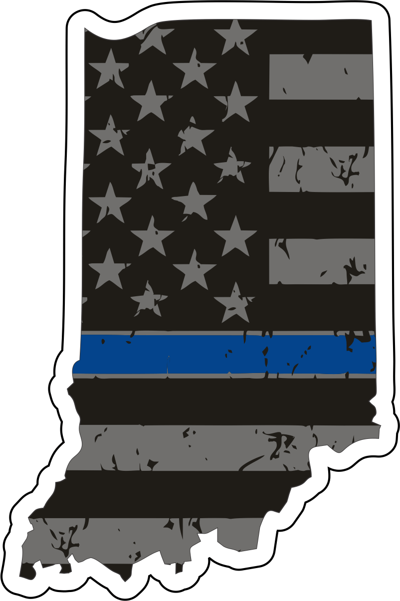 Distressed Thin Blue Line State Sticker - Choose Your State