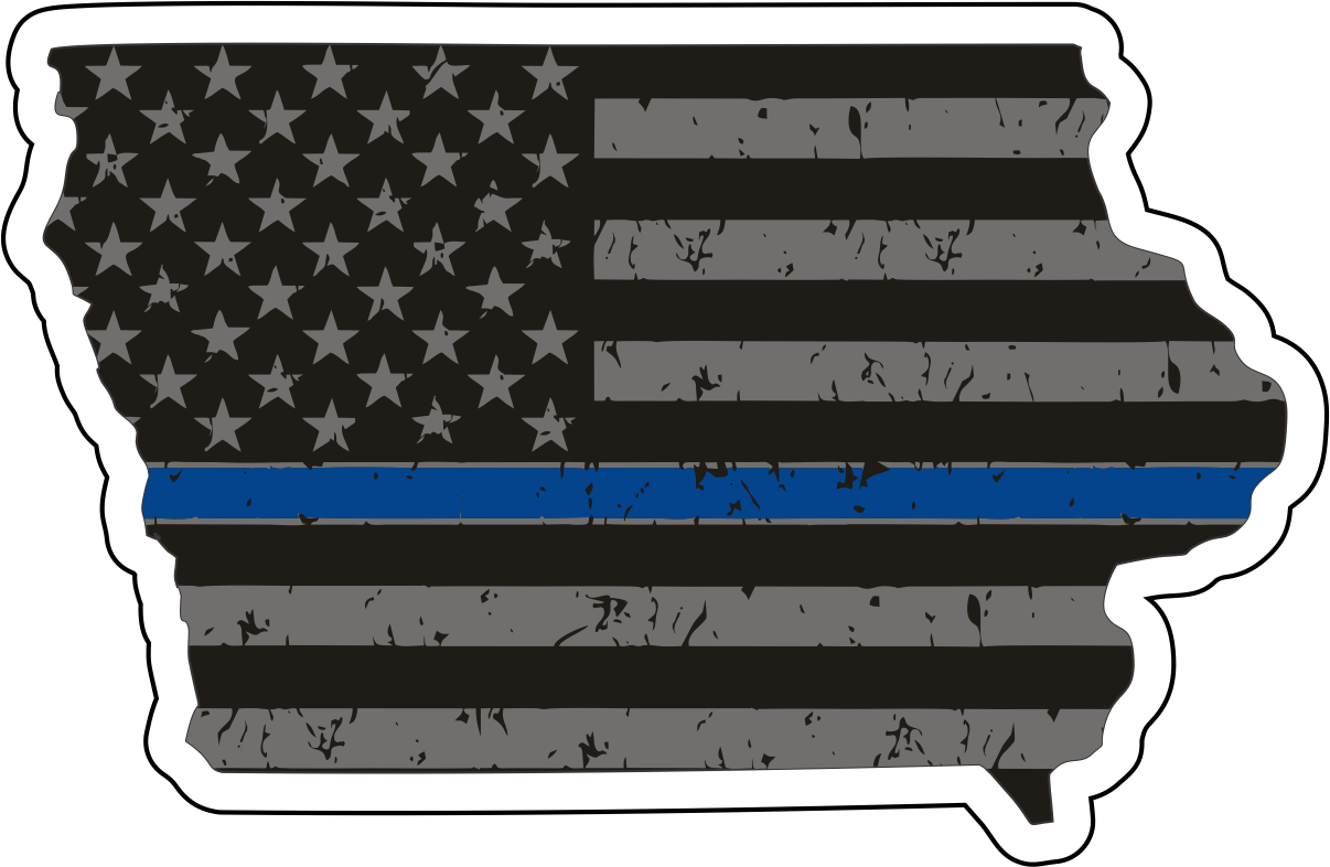 Distressed Thin Blue Line State Sticker - Choose Your State