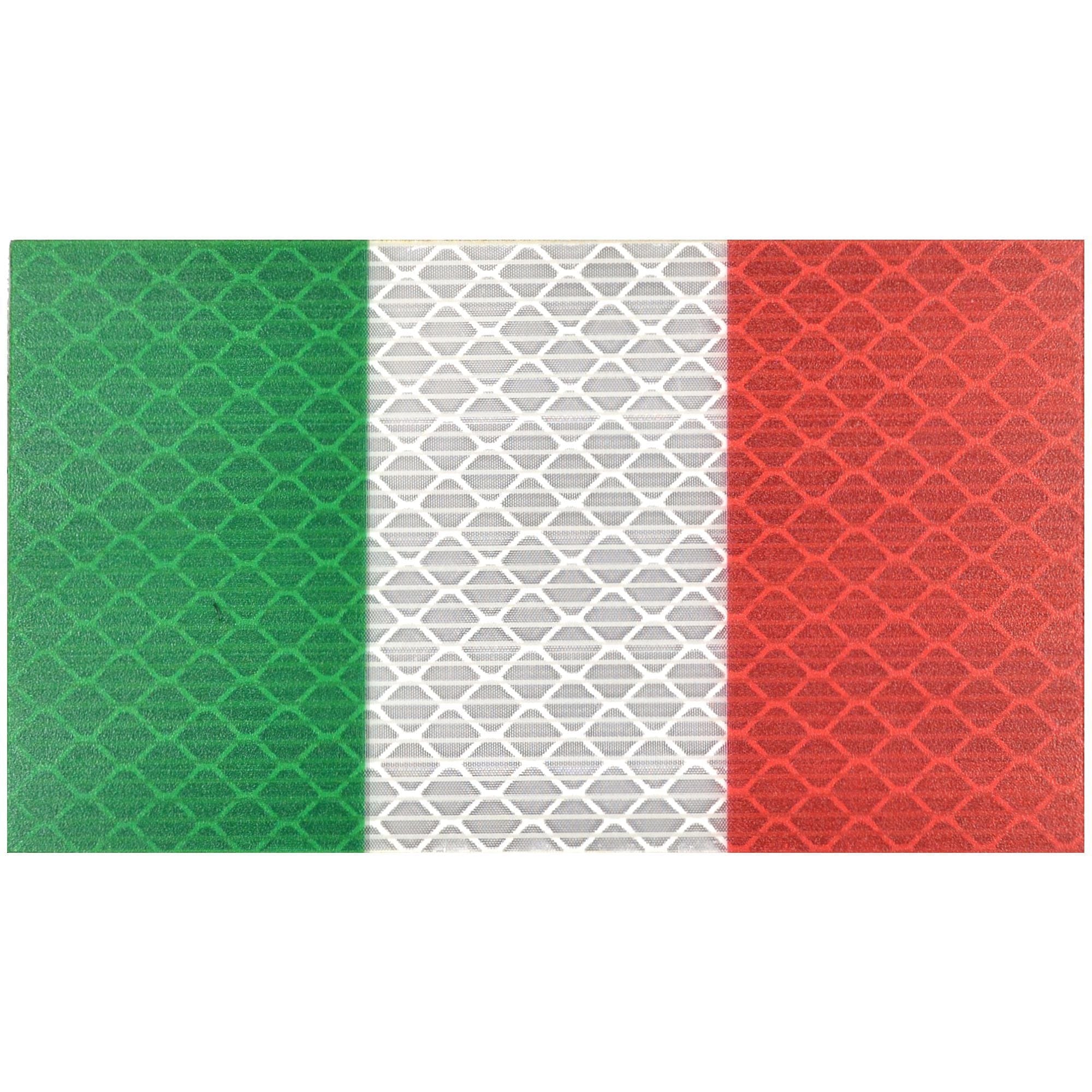 Reflective Italy Flag - 2x3.5 Patch