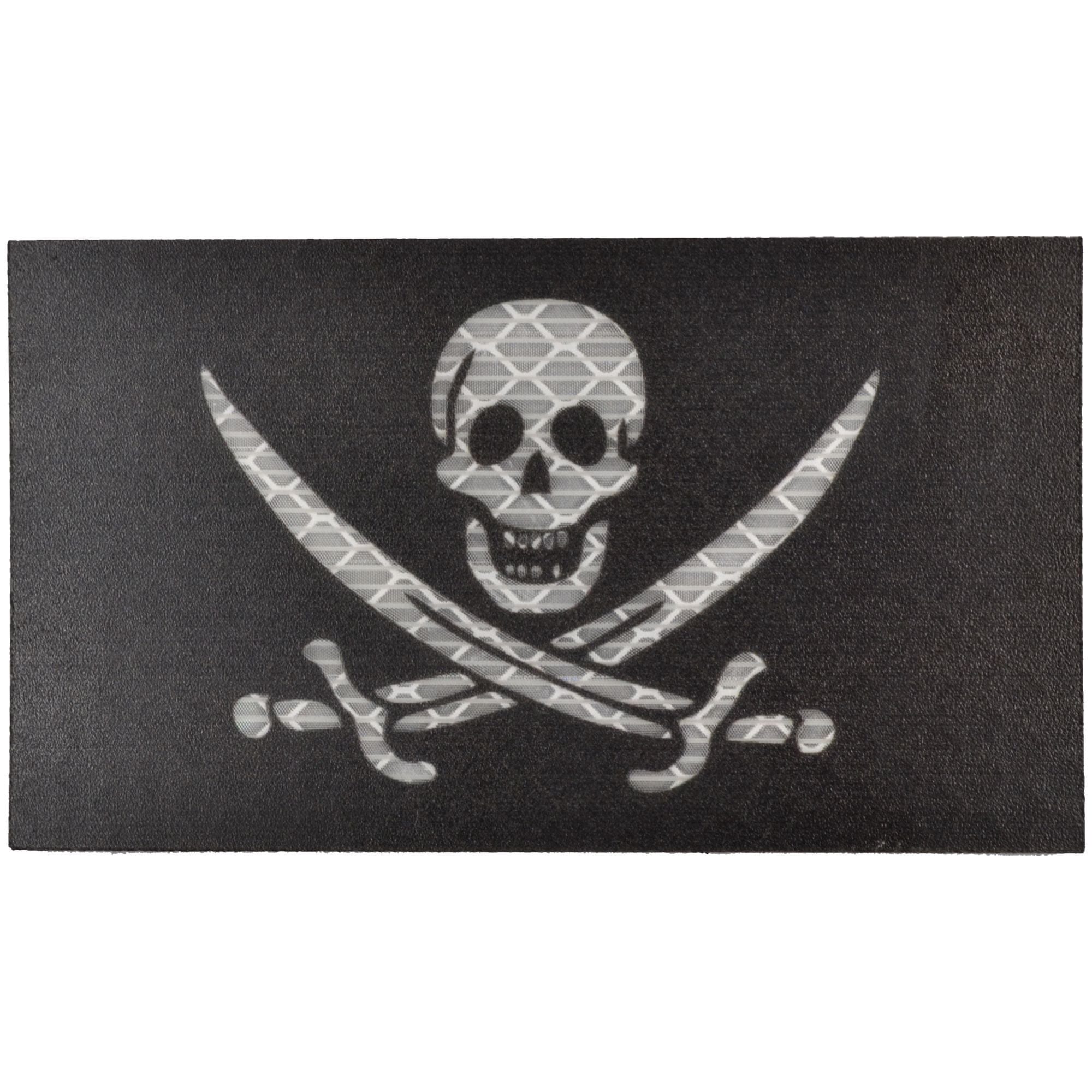 Reflective Jolly Roger Pirate Flag - 2x3.5 Patch