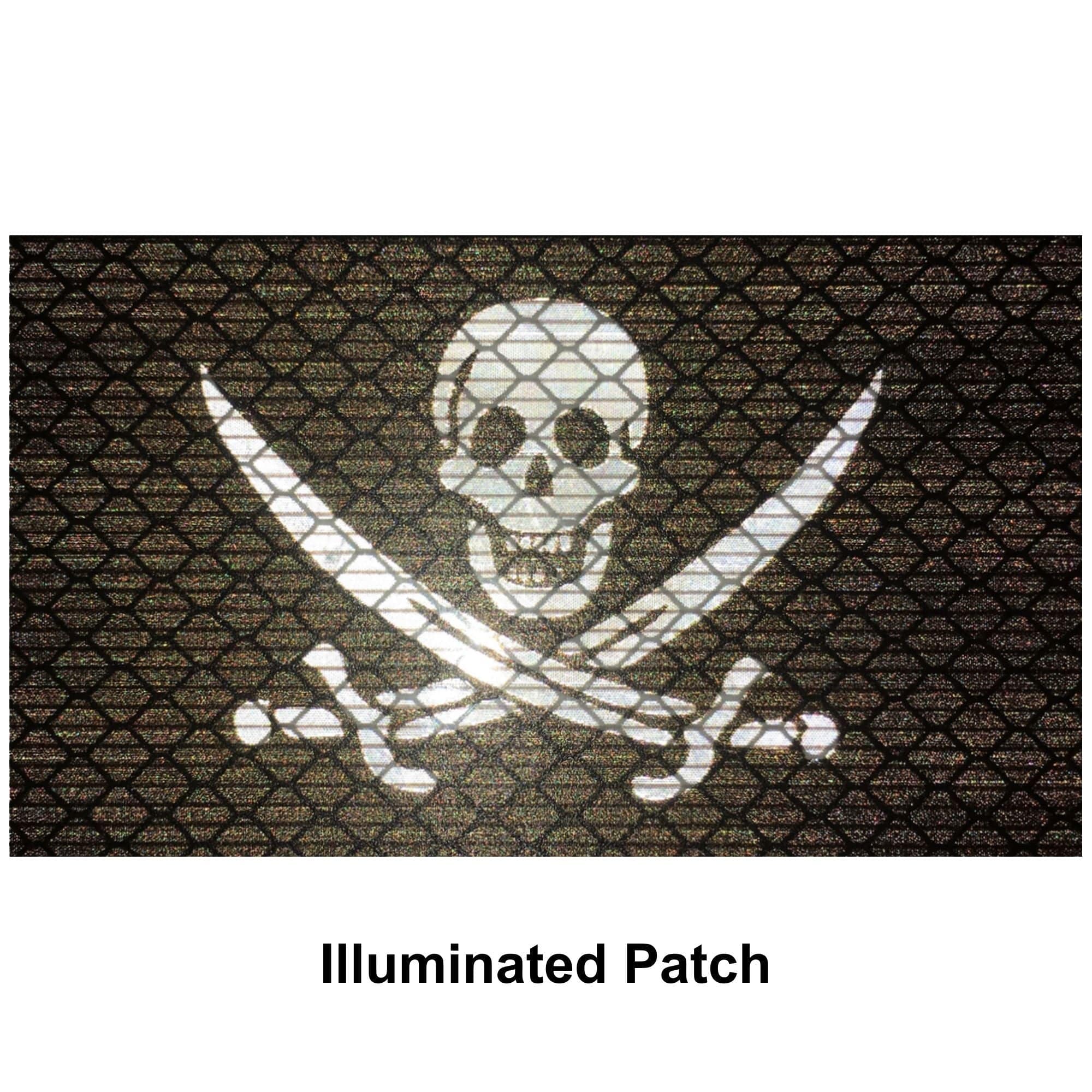 Reflective Jolly Roger Pirate Flag - 2x3.5 Patch