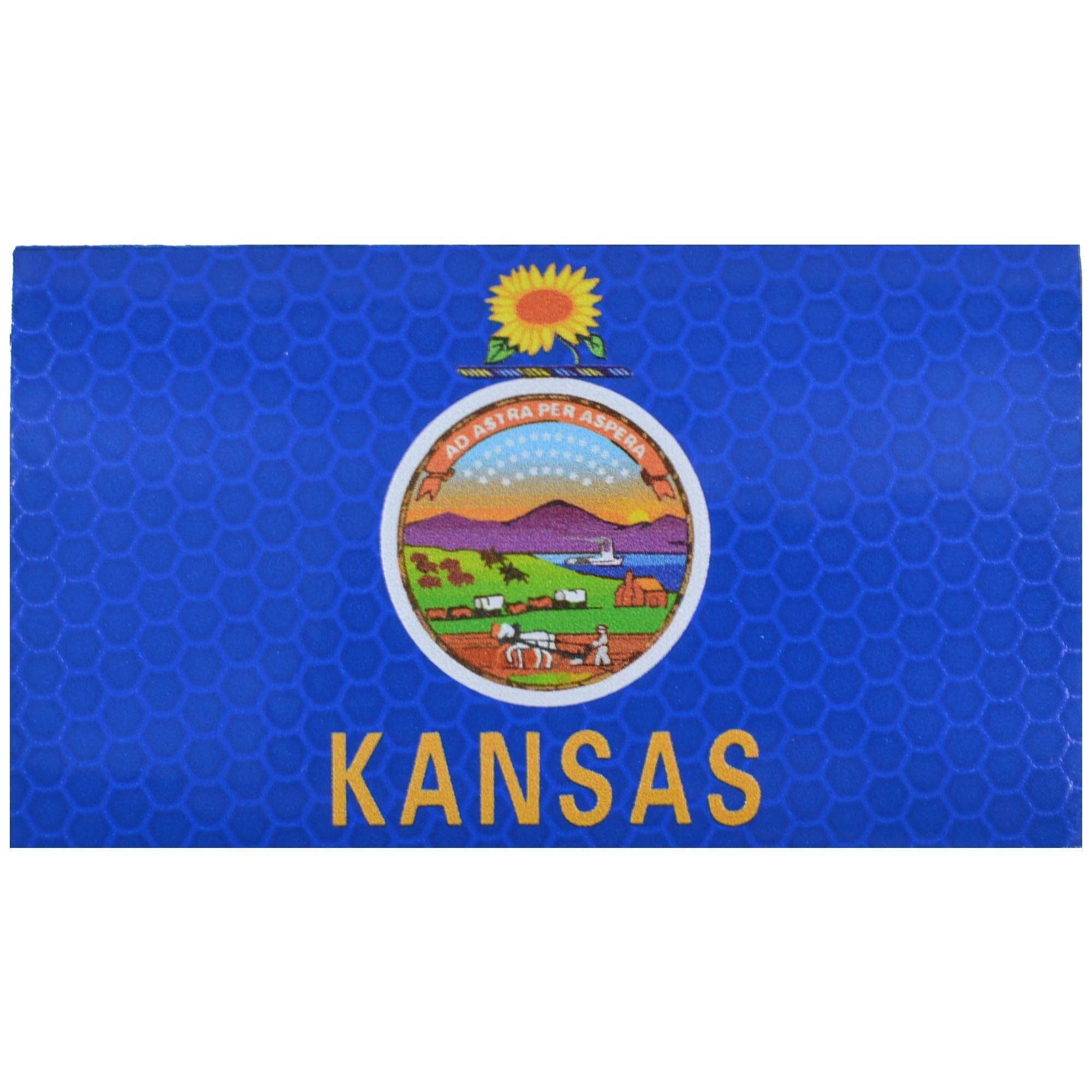 Reflective Kansas State Flag - 2x3.5 Patch